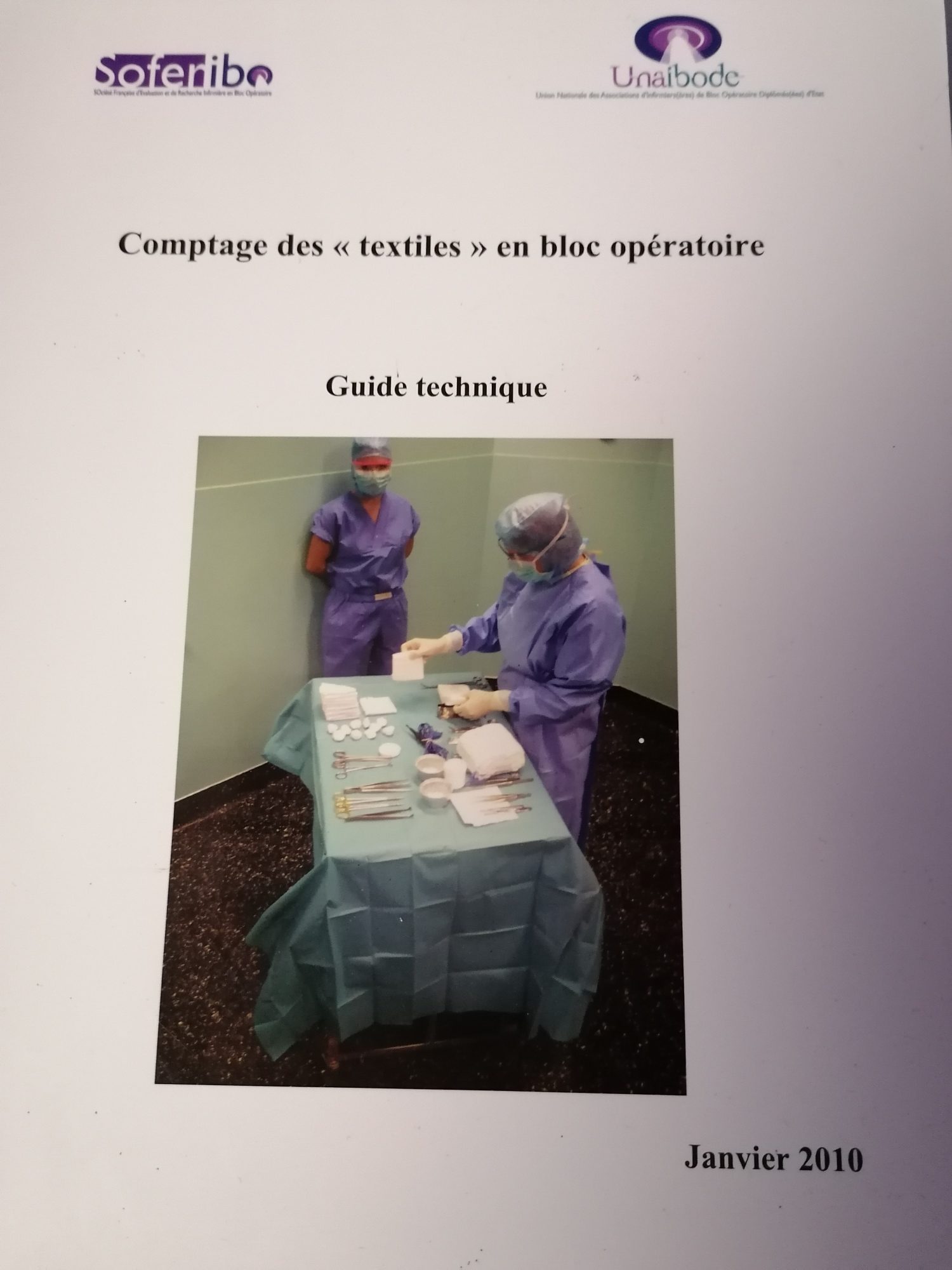 Comptage des textiles au Bloc Opératoire (prix incluant les frais d&rsquo;envois postaux)